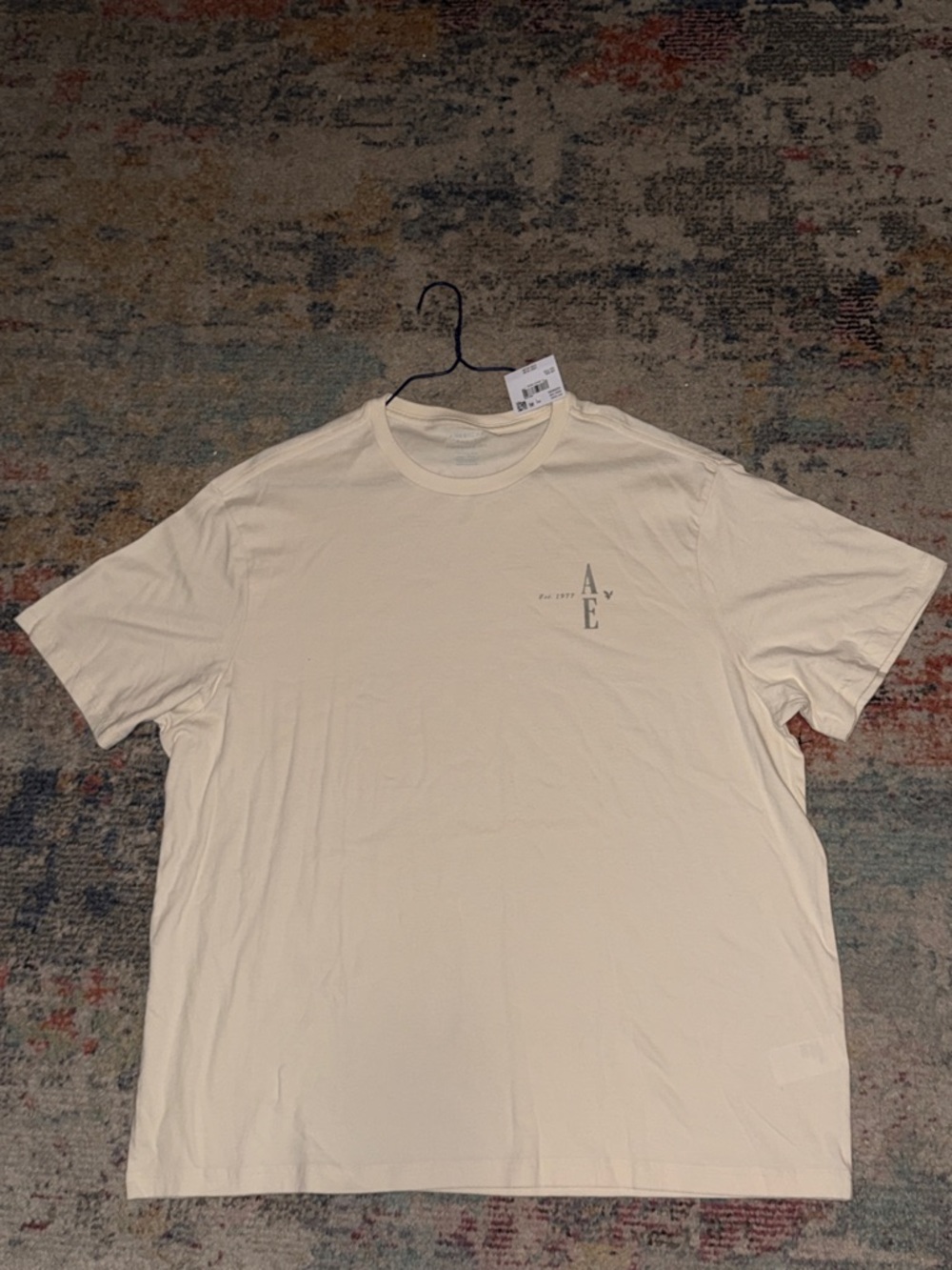American Eagle Outfitters Cream Short Sleeve Crewneck Tee